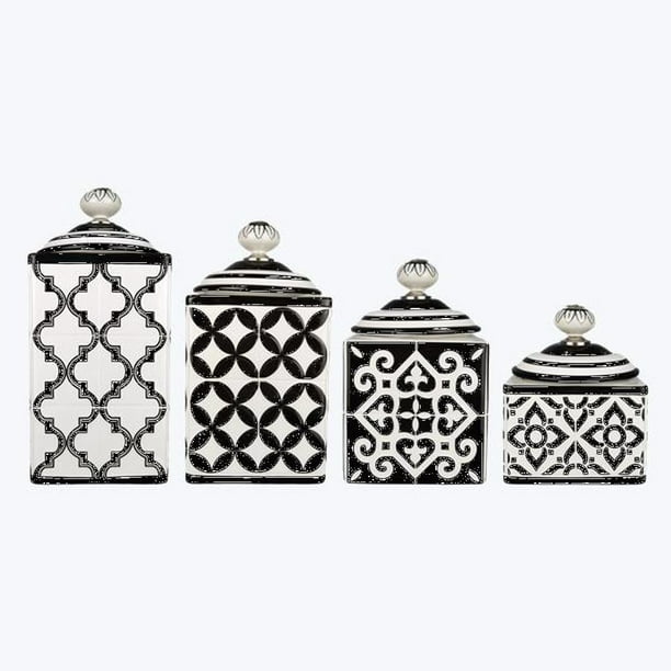 Young’s Inc Ceramic 4-Piece Canister Set